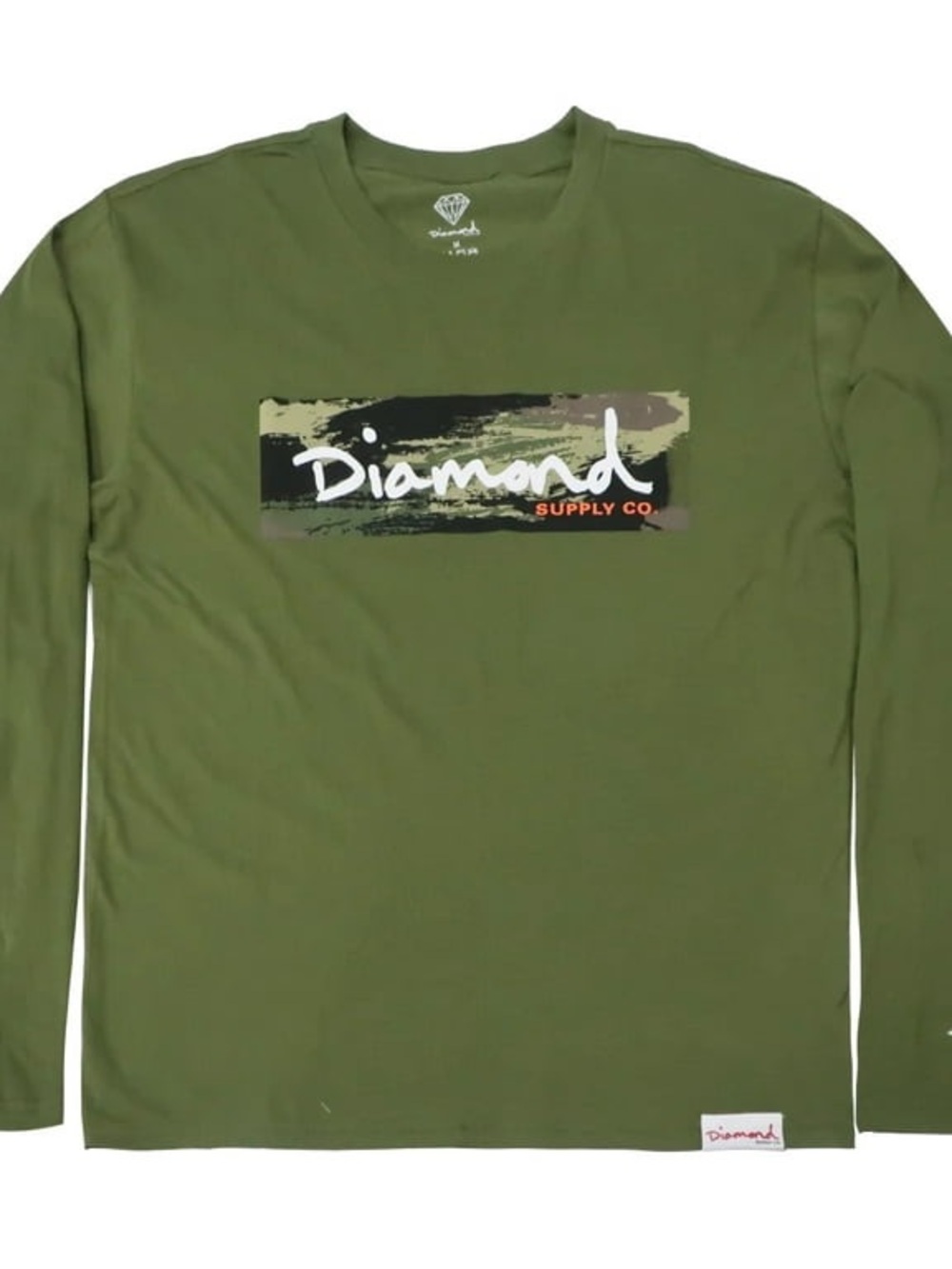NEW Diamond Supply Co. Green Long Sleeve Logo Tee Streetwear Sz S